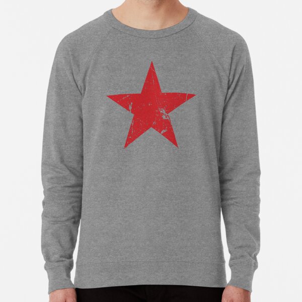 Red sweatshirt with white stars clearance