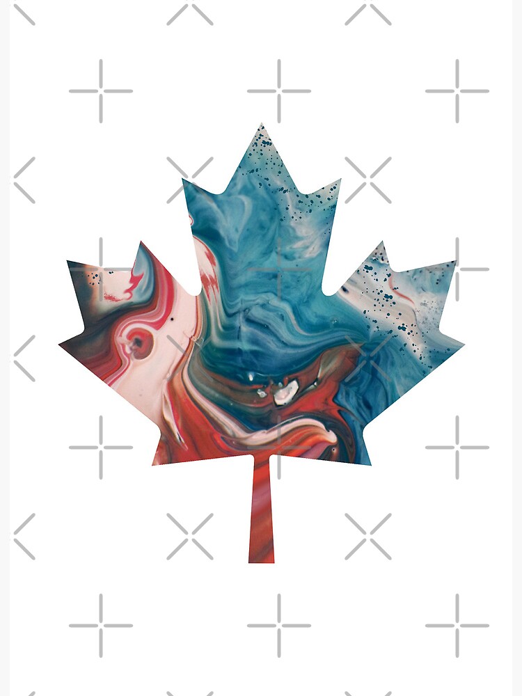 Canada Maple Leaf Marble Sticker Mug Etc.  Art Board Print for Sale by  katztz