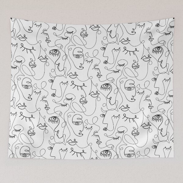 Item preview, Abstract face one line art, Abstract one line faces designed and sold by KissedbyArt.