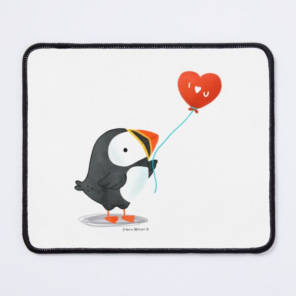 Item preview, Puffin with a heart balloon designed and sold by julianamotzko.