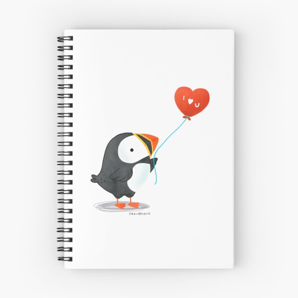 Item preview, Puffin with a heart balloon designed and sold by julianamotzko.