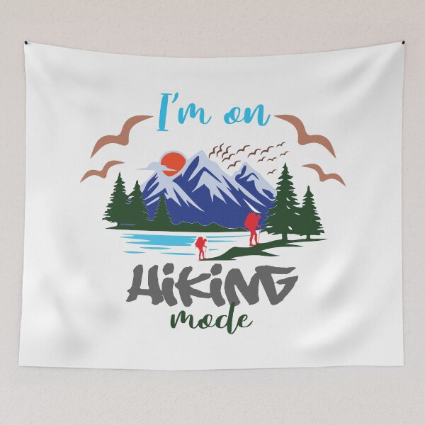 Item preview, I'm on hiking mode, mountain hiking white designed and sold by NineJuly.