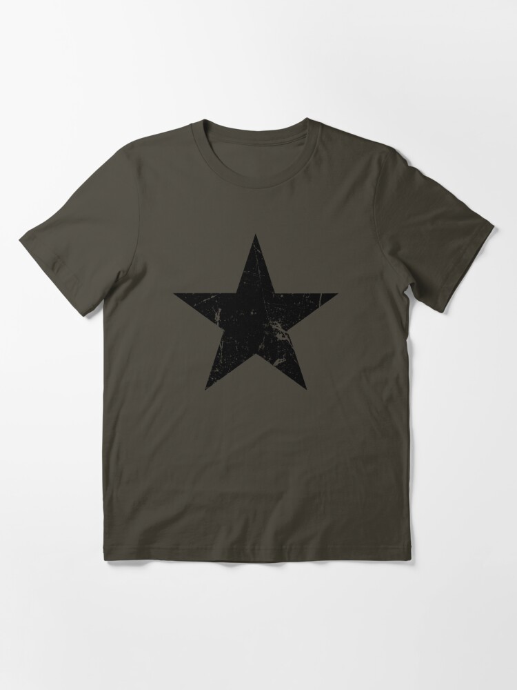 Black Star Distressed Khaki Background | Essential T-Shirt