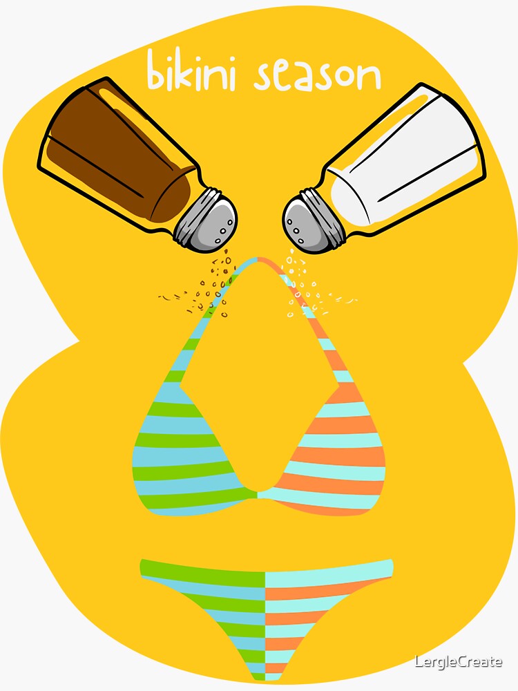 "Bikini Season Pun Design" Sticker for Sale by LergleCreate Redbubble