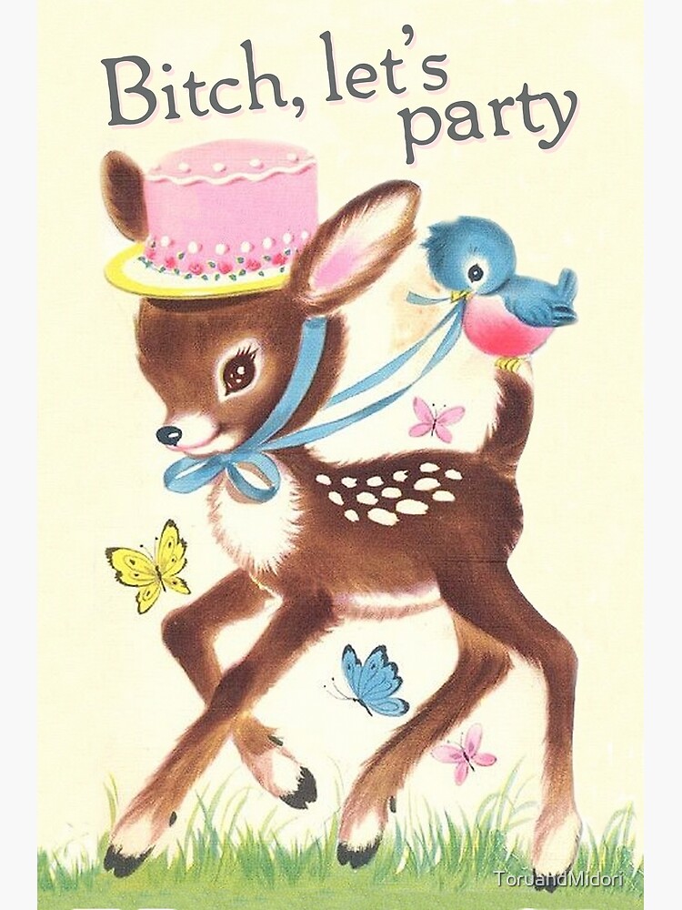 Let's party - Funny, Vintage Birthday Card