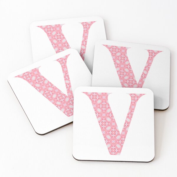 Item preview, "V" Pink Monogram designed and sold by JadeRiverImages.
