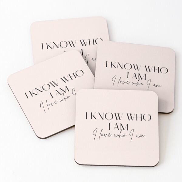 Item preview, Motivational / inspirational quote - I know who I am. I love who I am - saying designed and sold by AlfabetDesign.