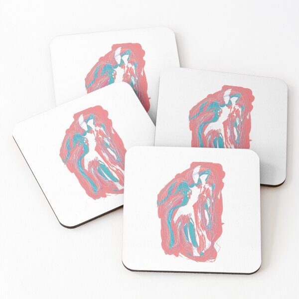 Item preview, Blue, white, coral silhouette (patterns, white background) designed and sold by MentaLee.
