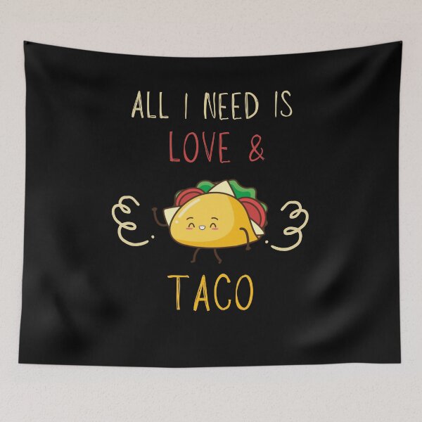 Item preview,  Funny All I Need love and eating tacos with hearts quote All I Need love and tacos with hearts Funny Vintage cute taco Funny Valentines day for Couple designed and sold by bushra-tees.