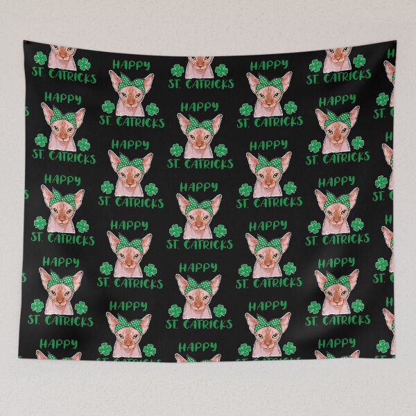 Item preview, Happy St Catricks Sphynx Cat St Patricks Day designed and sold by Fran Fryberg.