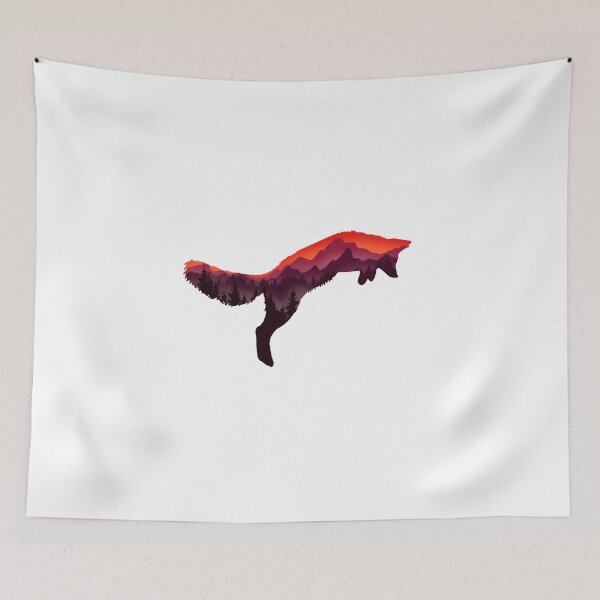 Item preview, red fox silhouette and nice scenery designed and sold by landscapeworlds.