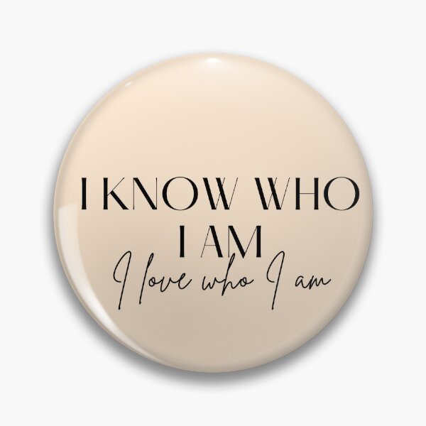 Item preview, Motivational / inspirational quote - I know who I am. I love who I am - saying, light orange designed and sold by AlfabetDesign.