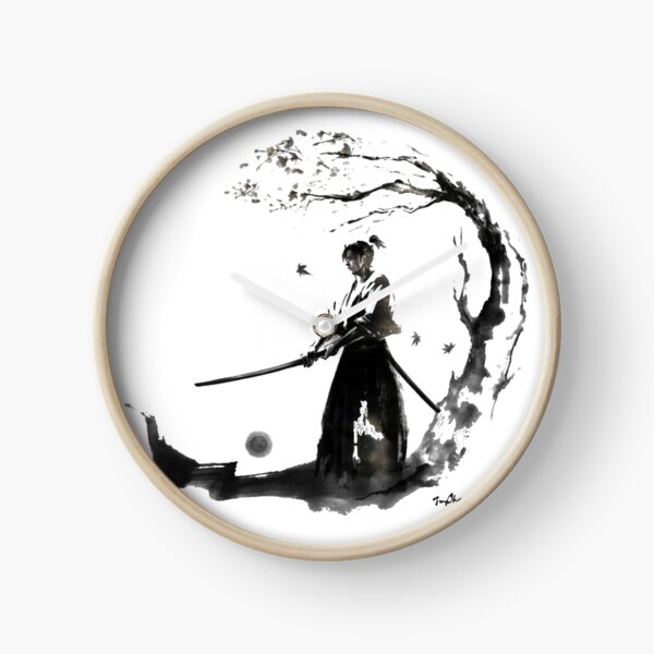 Swordsman in the twilight Clock