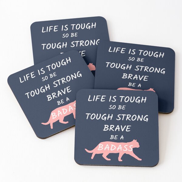 Item preview, life is tough so be a badass pink cat designed and sold by tita74.