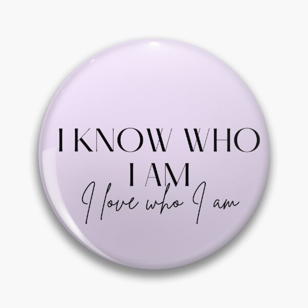 Item preview, Motivational / inspirational quote - I know who I am. I love who I am - saying, light purple designed and sold by AlfabetDesign.