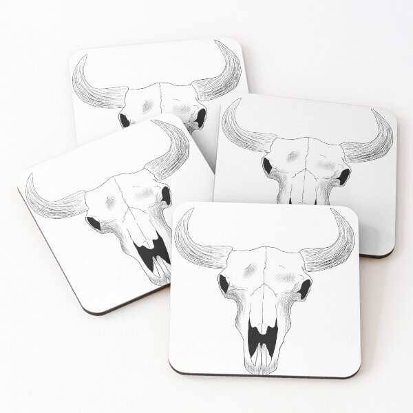 Item preview, sketch bison skull designed and sold by landscapeworlds.