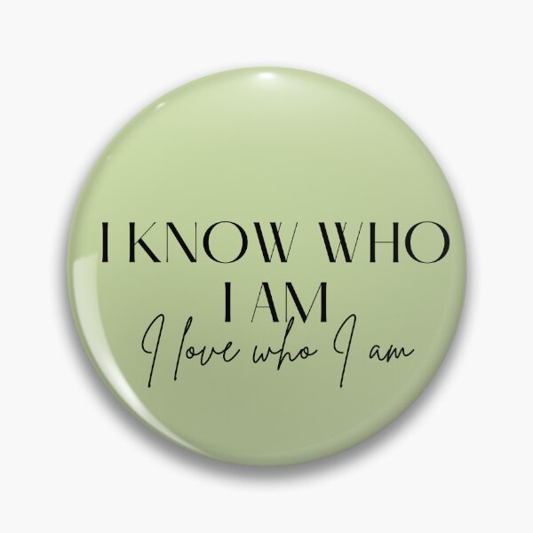 Item preview, Motivational / inspirational quote - I know who I am. I love who I am - saying, light green designed and sold by AlfabetDesign.