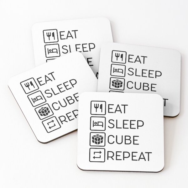 Item preview, Eat Sleep Cube Repeat v.2 (black) designed and sold by Anonymous Badger.