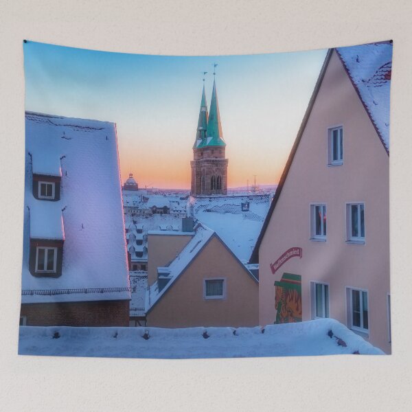 Item preview, Sunset in the old town in winter designed and sold by CrazyShutter.