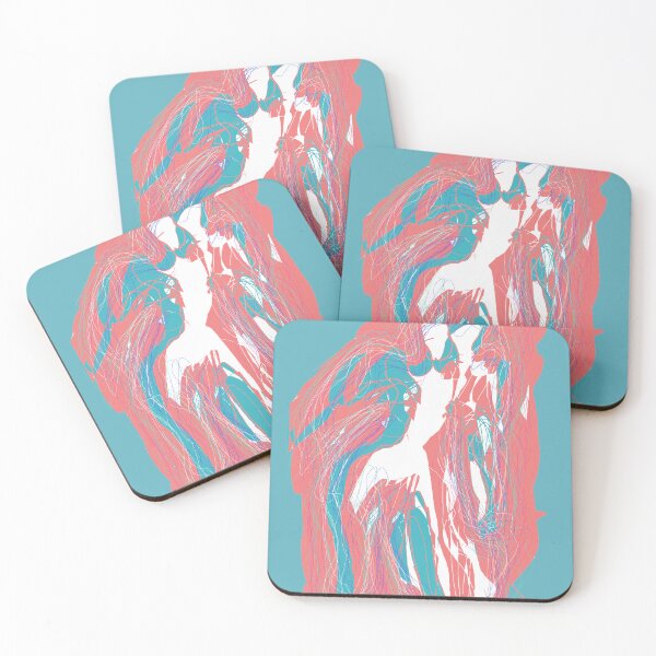 Item preview, Blue, white, coral silhouette (blue background) designed and sold by MentaLee.
