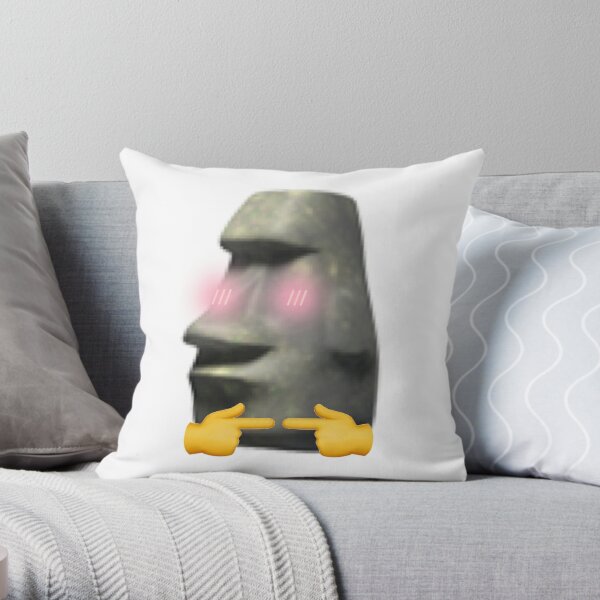 Moyai Emoji Throw Pillow  Editing pictures, Throw pillows, Emoji meme