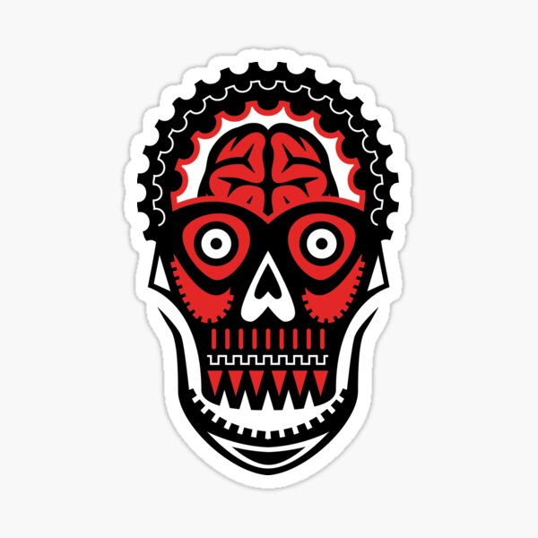 Brain Gear Skull - Red Sticker