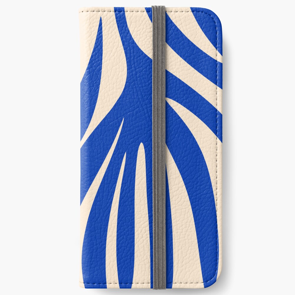 Maldives Abstract Botanical Pattern in Bright Blue and Cream Bath Mat by  Kierkegaard Design Studio