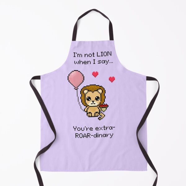 Item preview, Cute Lion Valentines Day Pun 'I'm not LION when I say you're extra-ROAR-dinary' Pixel Art designed and sold by Pixe11y.