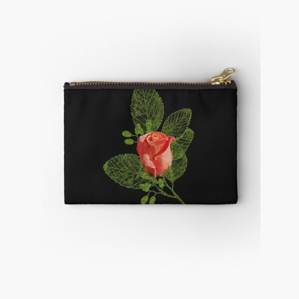 Item preview, Pink rose on green skeleton leaf nature designed and sold by Areashor.