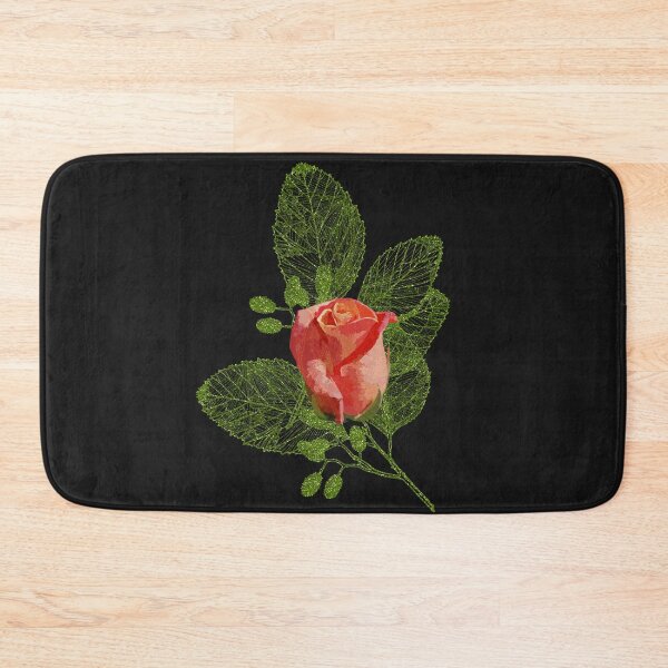 Item preview, Pink rose on green skeleton leaf nature designed and sold by Areashor.