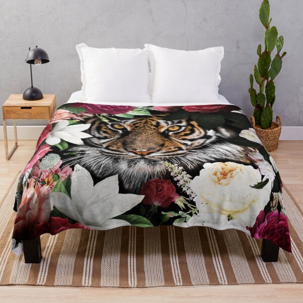 Item preview, Tiger with Flowers colorful designed and sold by NawalMagdy.