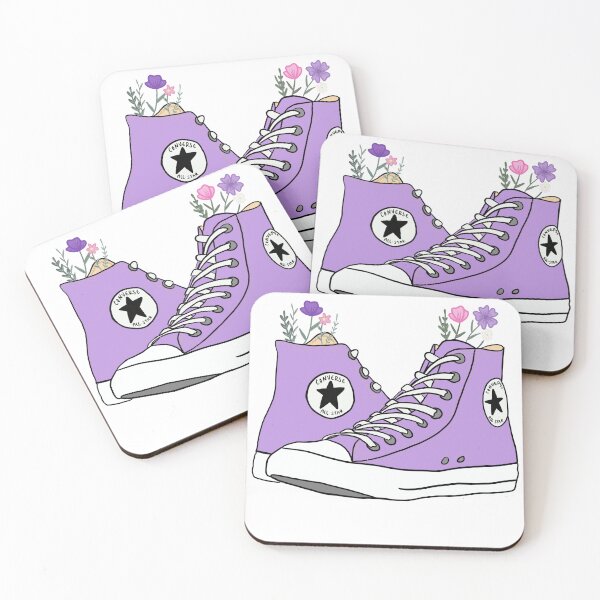 Item preview, Purple Flower High Tops designed and sold by caitlinkb2.