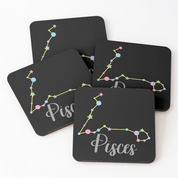 Item preview, Pisces Zodiac Constellation in Rainbow Pastels - Black designed and sold by Kelly Leung.