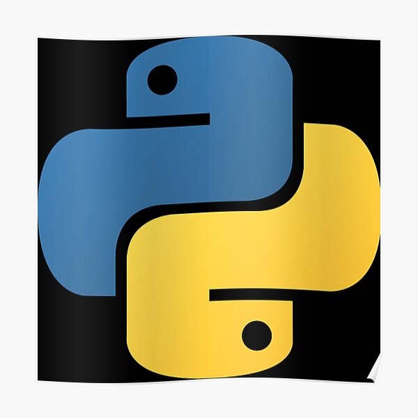 "python coding language logo" Poster for Sale by BluePencilArt | Redbubble