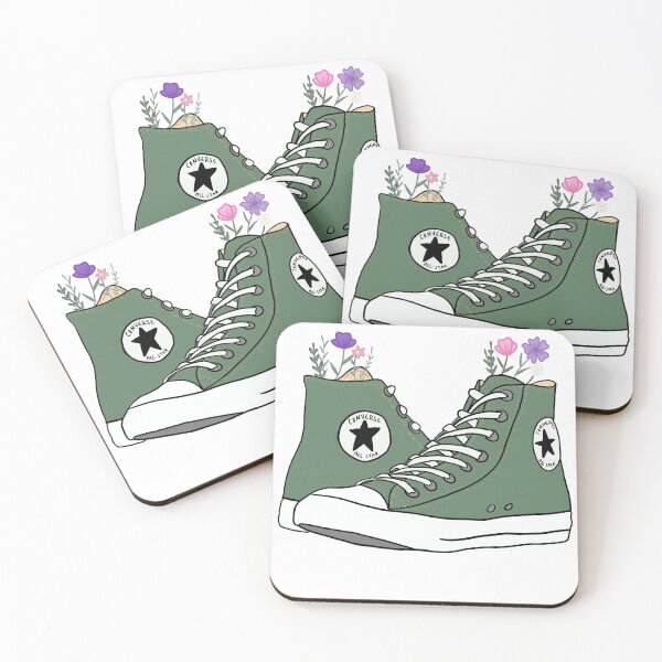 Item preview, Green Flower High Tops designed and sold by caitlinkb2.