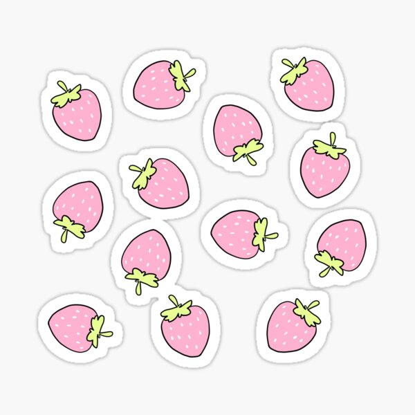 Kawaii Strawberries Stickers for Sale