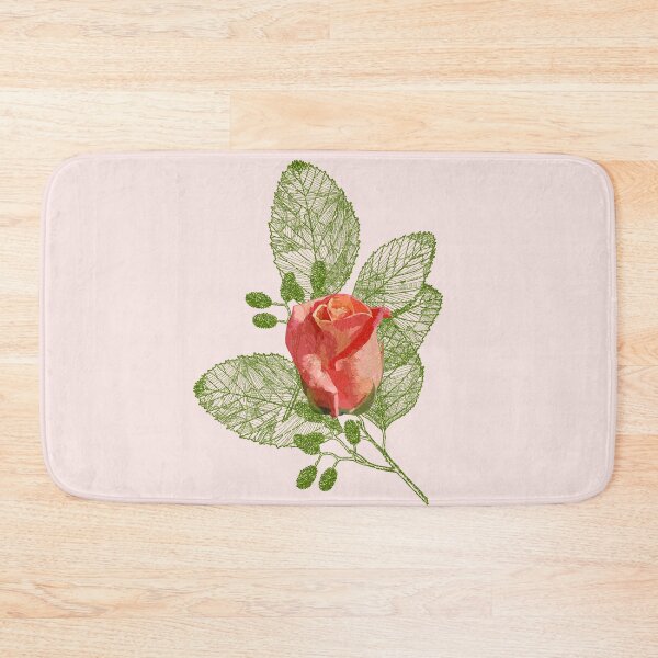 Item preview, Copy of Pink rose on green skeleton leaf nature designed and sold by Areashor.