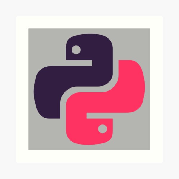 "pink and purple python coding language logo" Art Print for Sale by ...