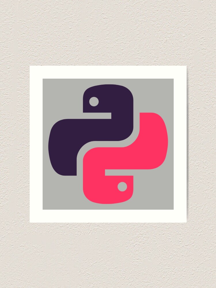 "pink and purple python coding language logo" Art Print for Sale by ...