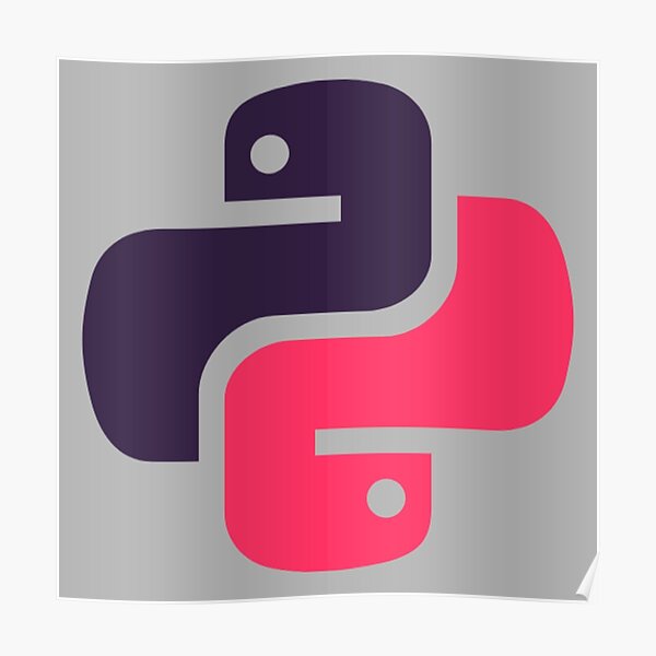"pink and purple python coding language logo" Poster by BluePencilArt ...