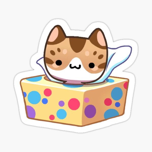 Artikel-Vorschau von Katze in einer Taschentuchbox, designt und verkauft von GabriellaMakesThings.