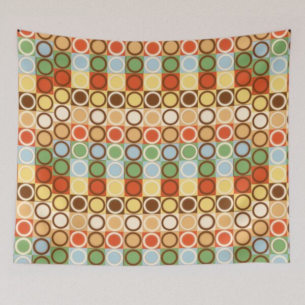 Item preview, Mid Century Modern Deco Bubbles Print Pattern Mod Design Gold Blue Green designed and sold by Shayna Westfall.
