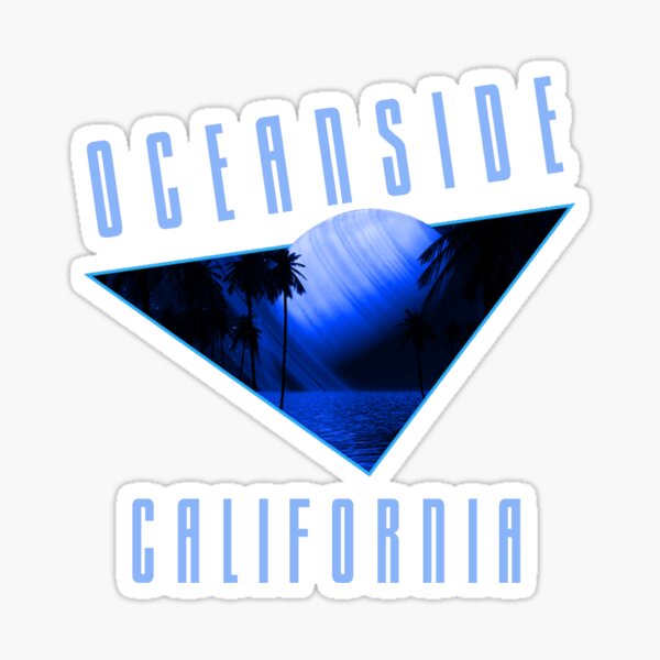 Item preview, Retro Eighties Oceanside California- Pastel Blue Text Beach / Surf designed and sold by TimelessLocales.
