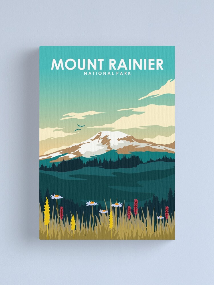 Alternate view of Mount Rainer National Park Travel Art Canvas Print