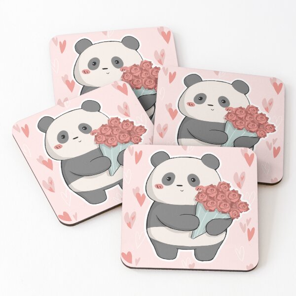 Item preview, Valentine's Day Panda with flowers - Ponpon the Panda   designed and sold by Hito-desu.