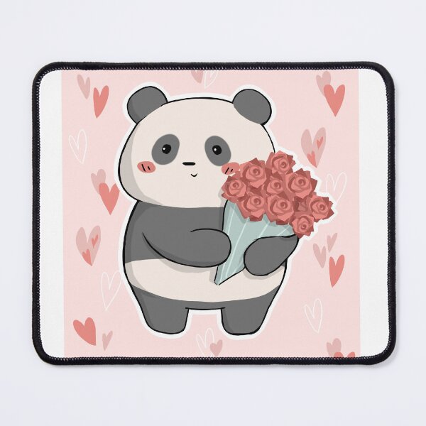 Item preview, Valentine's Day Panda with flowers - Ponpon the Panda designed and sold by Hito-desu.