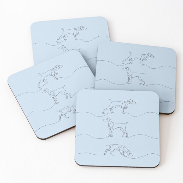 Item preview, Continuous Line Weimaraners With Docked Tails (Light Blue and Grey) designed and sold by illucalliart.