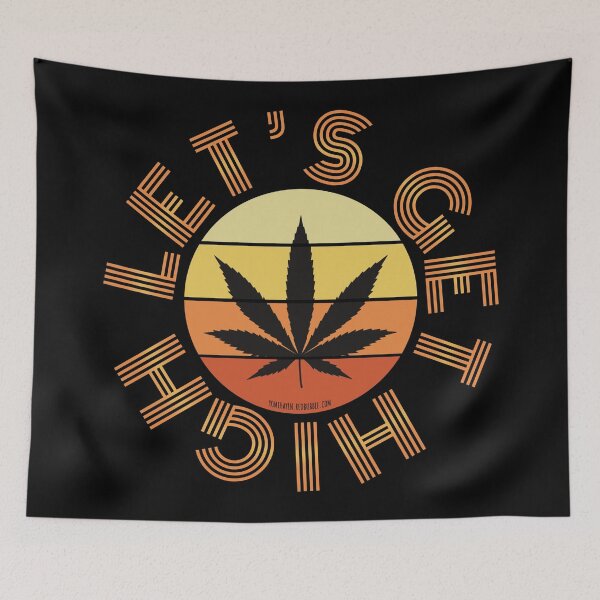 Item preview, Retro Vintage Sunset Orange Pot leaf-Let’s get high designed and sold by YomeHayin.