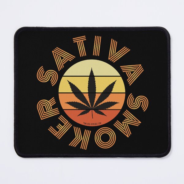 Item preview, Retro Vintage Sunset Orange Pot leaf-Sativa smoker designed and sold by YomeHayin.