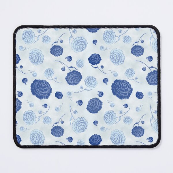 Item preview, Blue flowers, dusty blue clouds. designed and sold by AnaGuziiArt.